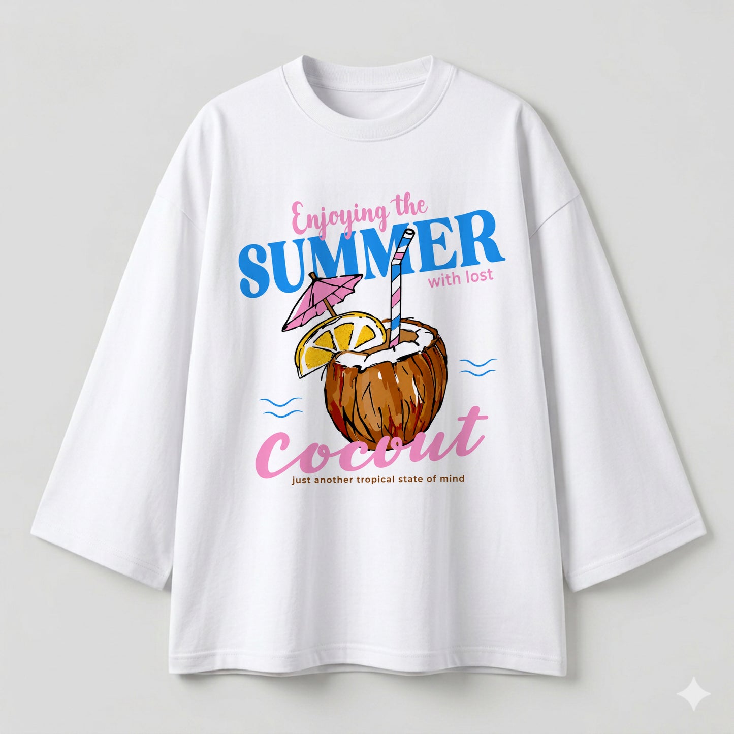Summer coconuts white oversize tshirt