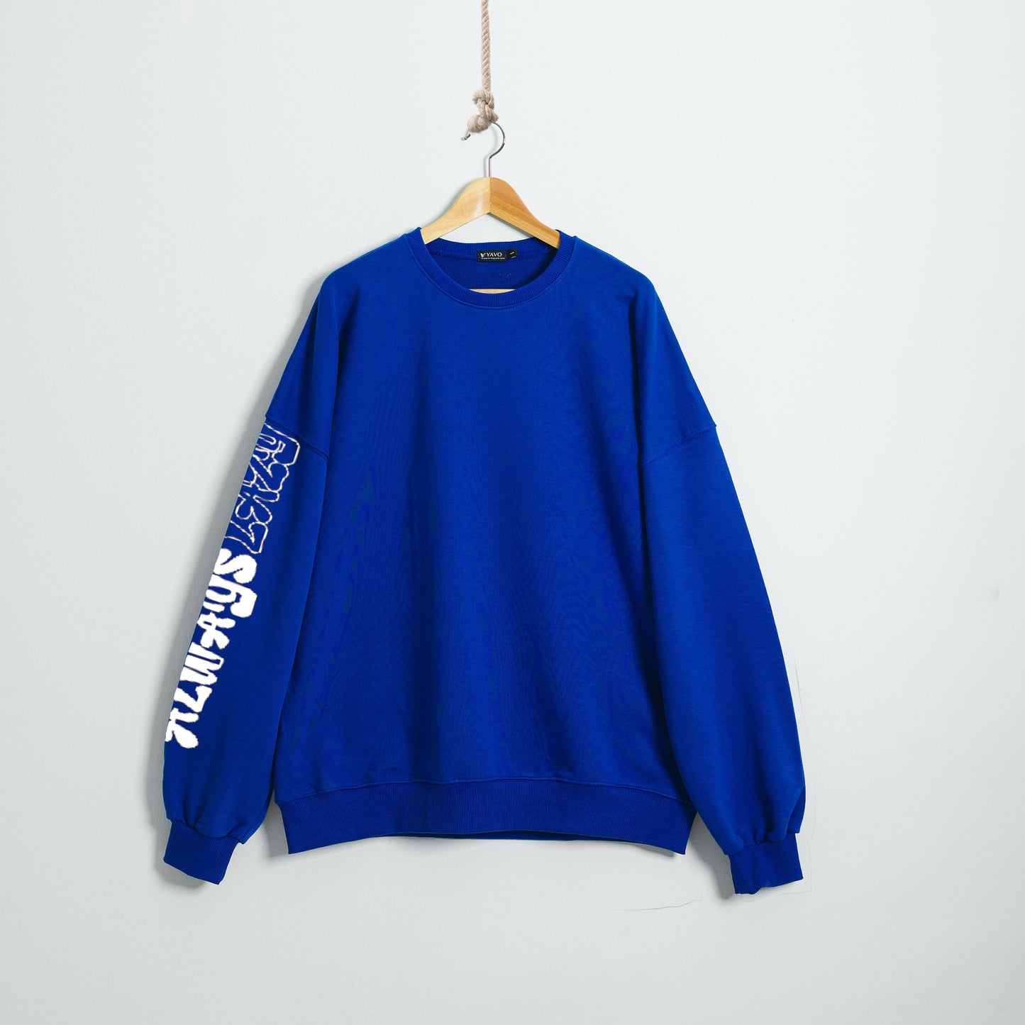 Always lazy blue autumn crewneck
