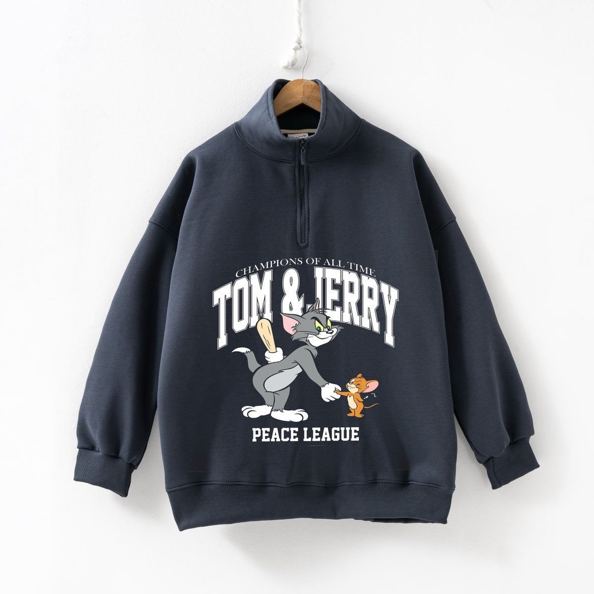 Tom and jerry gray Zip up Sweatshirt