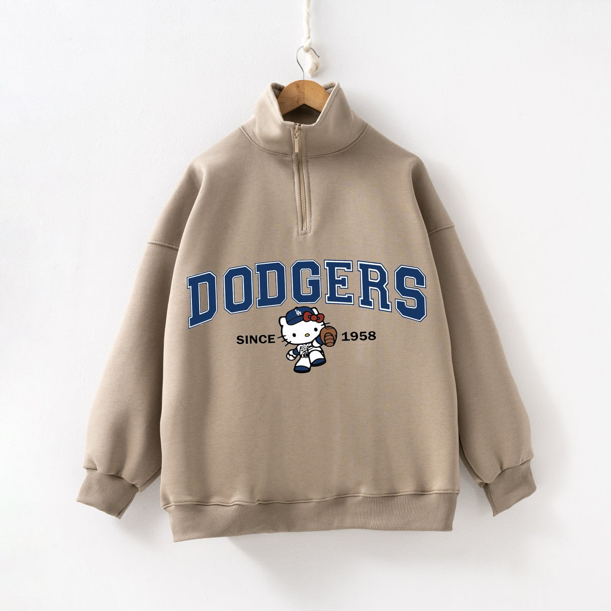Dodgers kitty cream cafe Zip up Sweatshirt