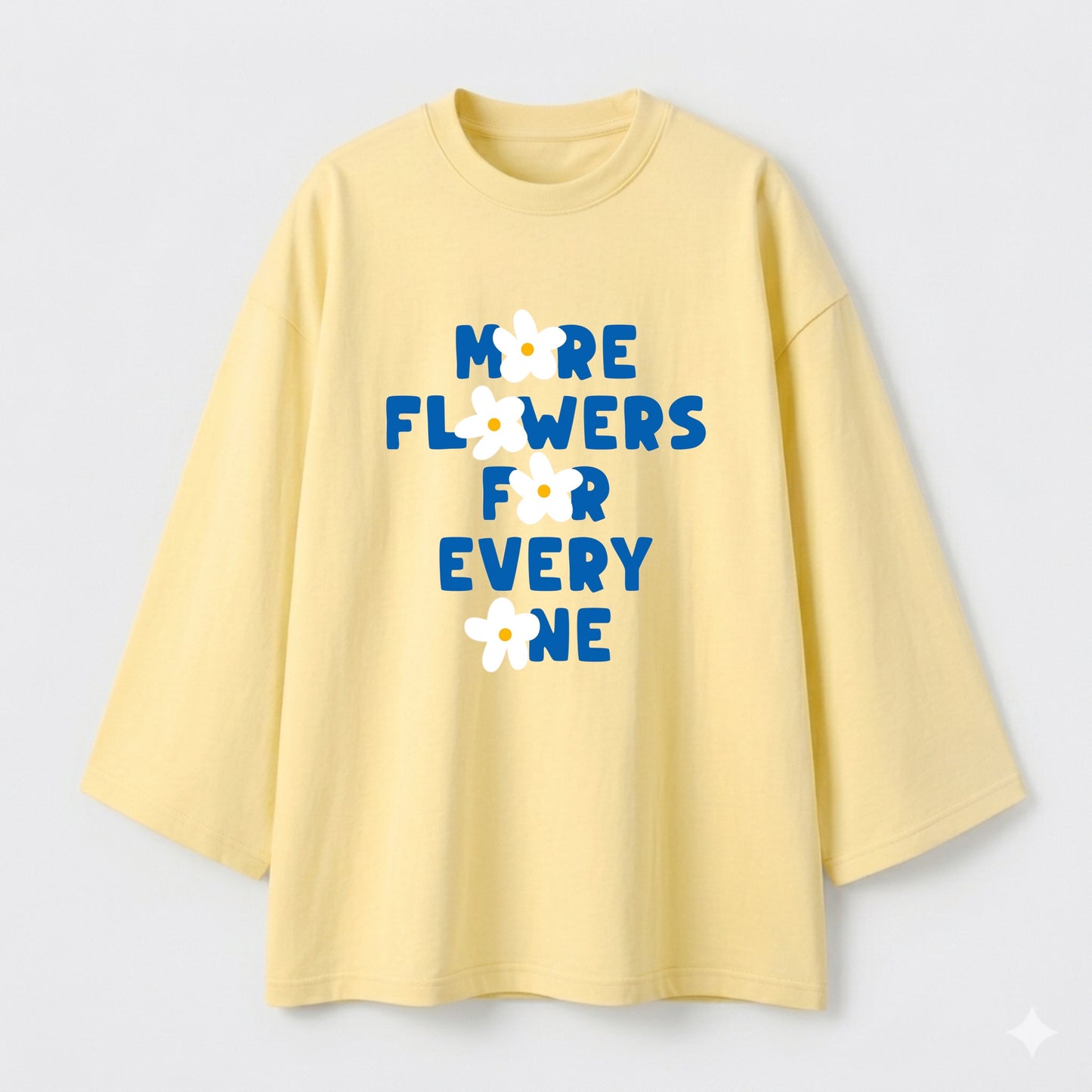 More flowers yellow oversize tshirt