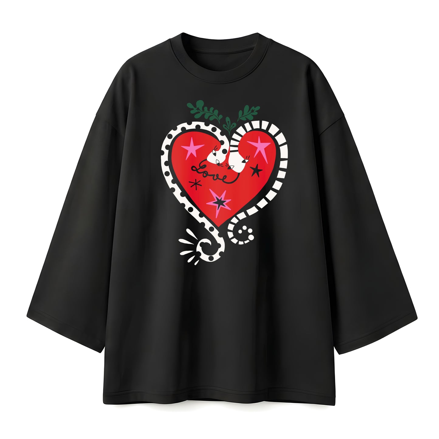 Love snake black oversize tshirt