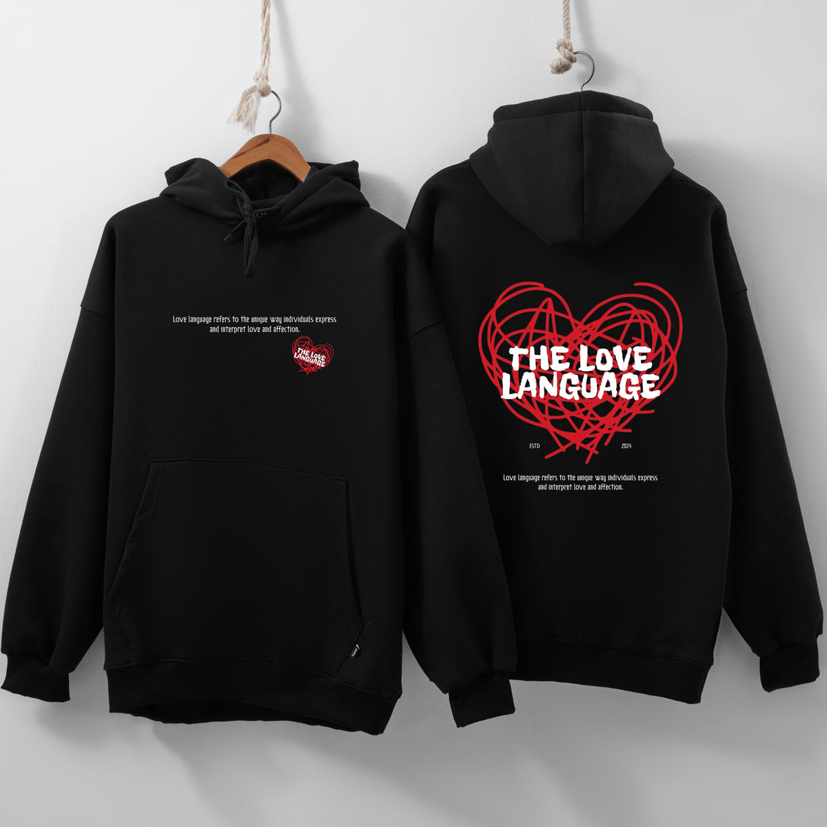 Love language black hoodie