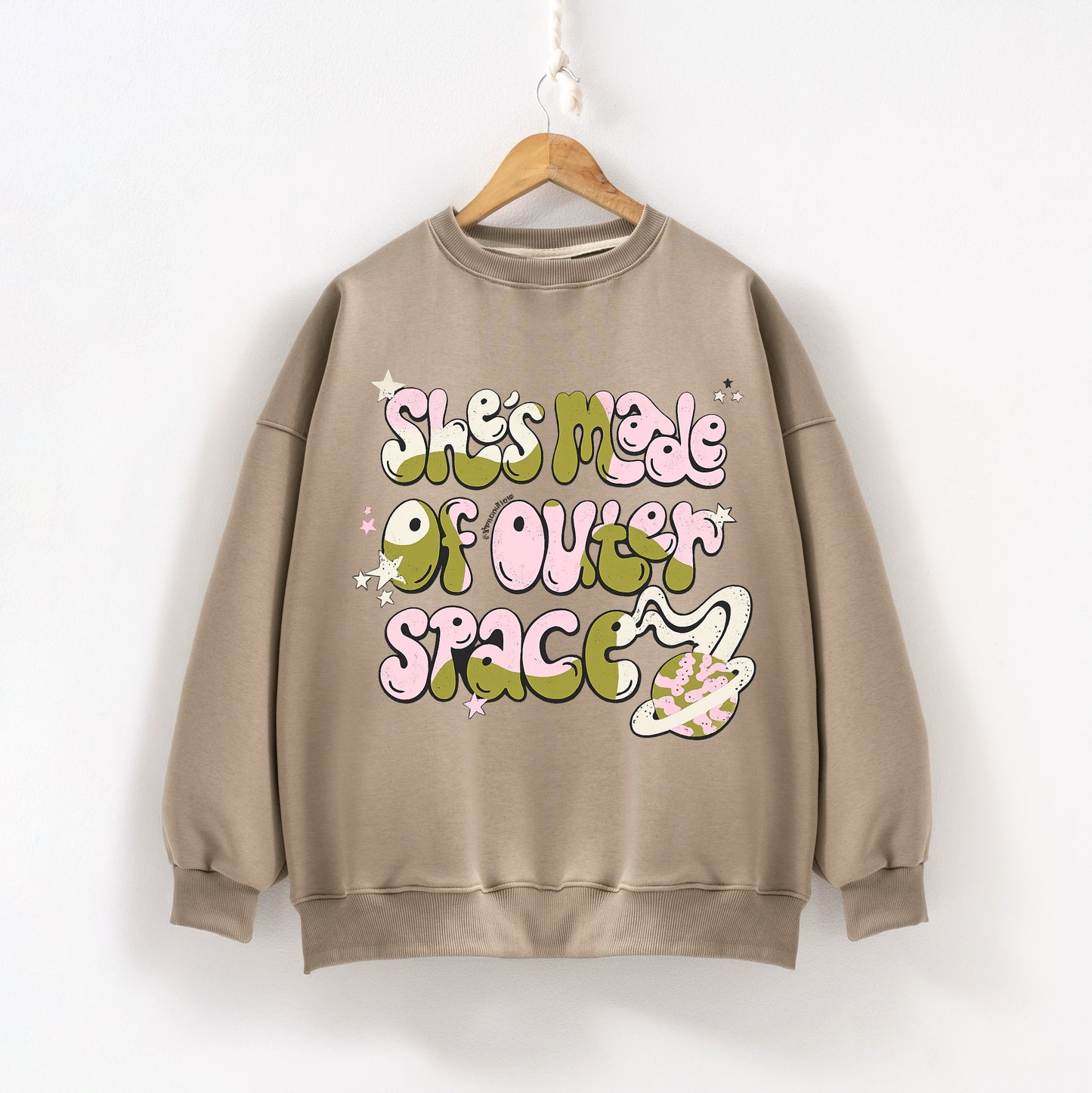 Space cream cafe sweatshirt