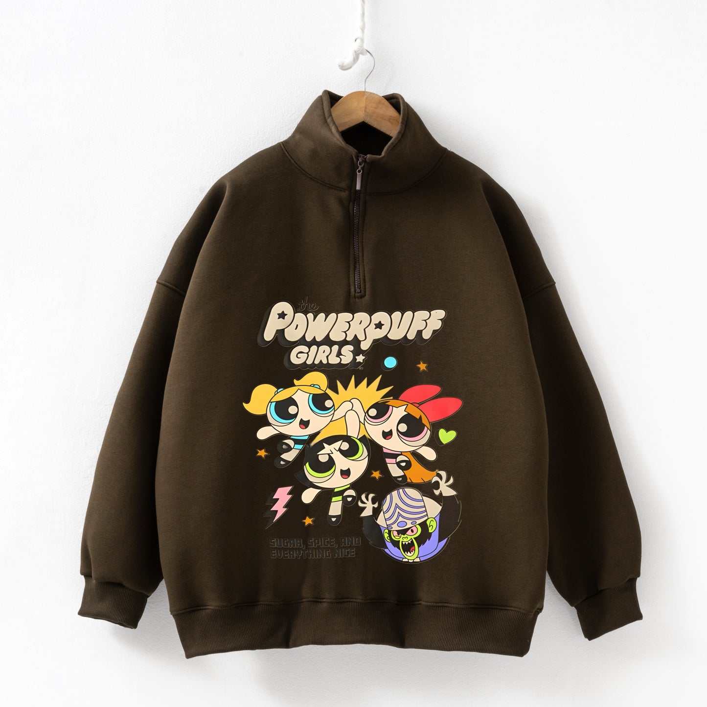 Power girls brown Zip up Sweatshirt