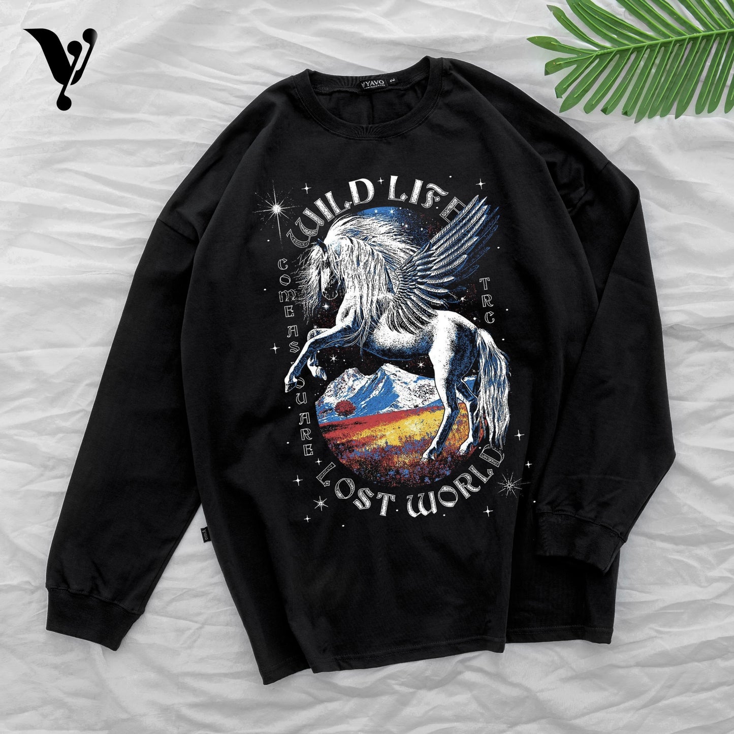 Wild life horse oversize black Tshirt