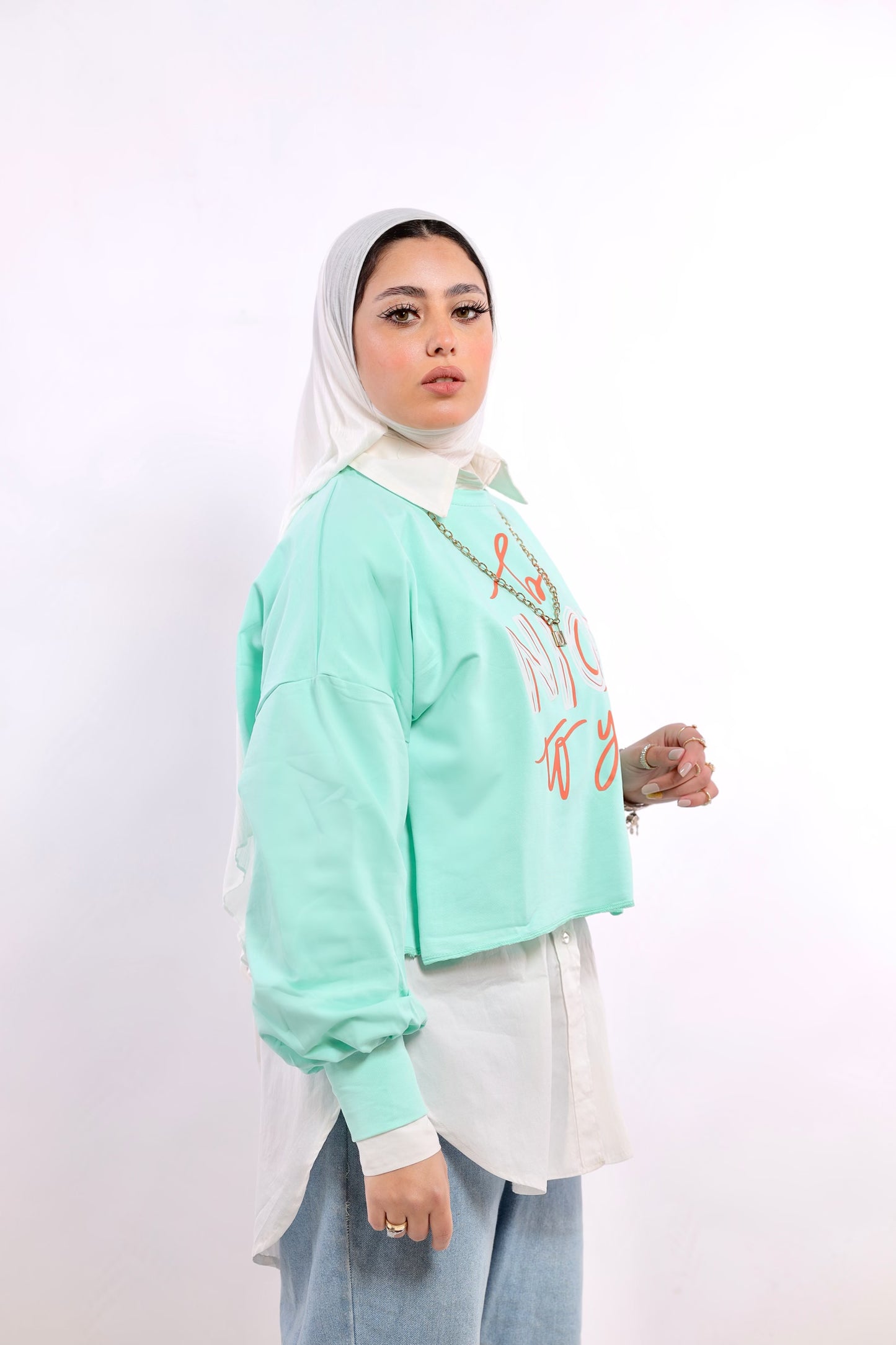 be nice mint crop top