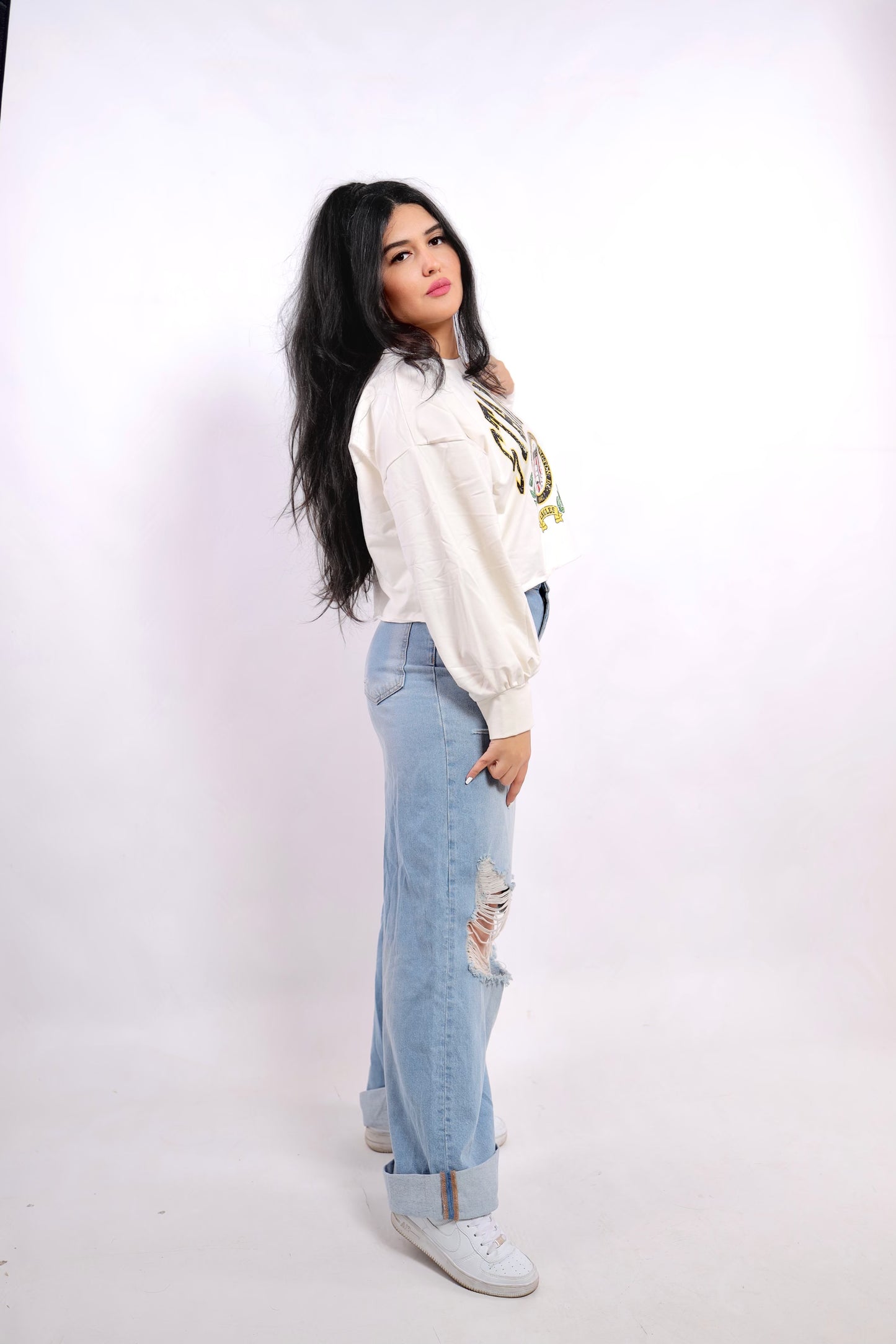 stanford white crop top