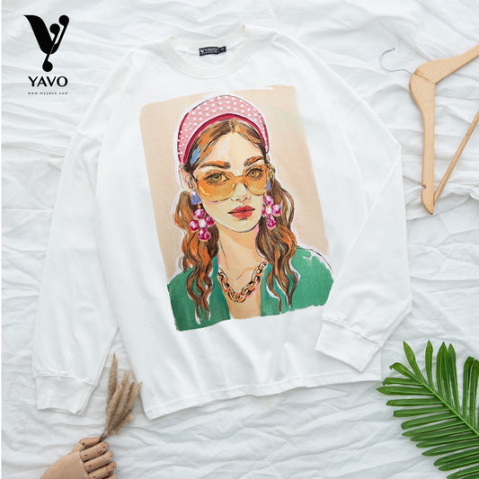 Sunglasses girl white Tshirt