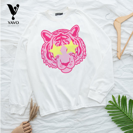 Pink tiger white Tshirt