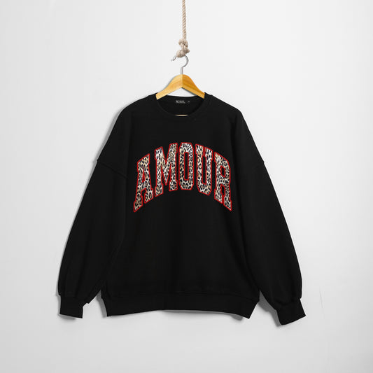 Amore black autumn crewneck