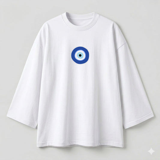 Evil eye white oversize tshirt