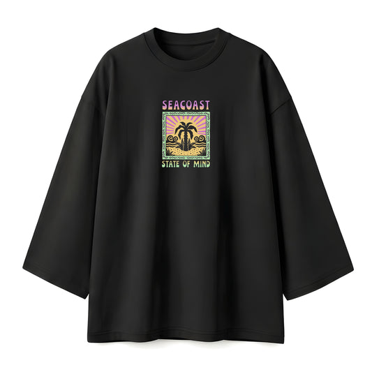 Sea coast black oversize tshirt