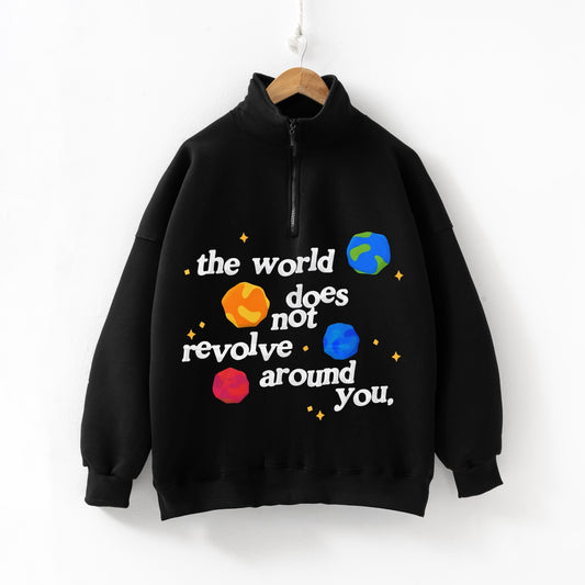 The world black Zip up Sweatshirt