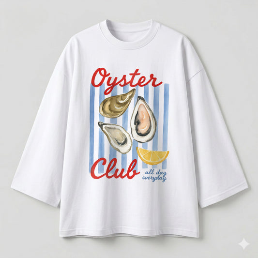 Oyster club white oversize tshirt