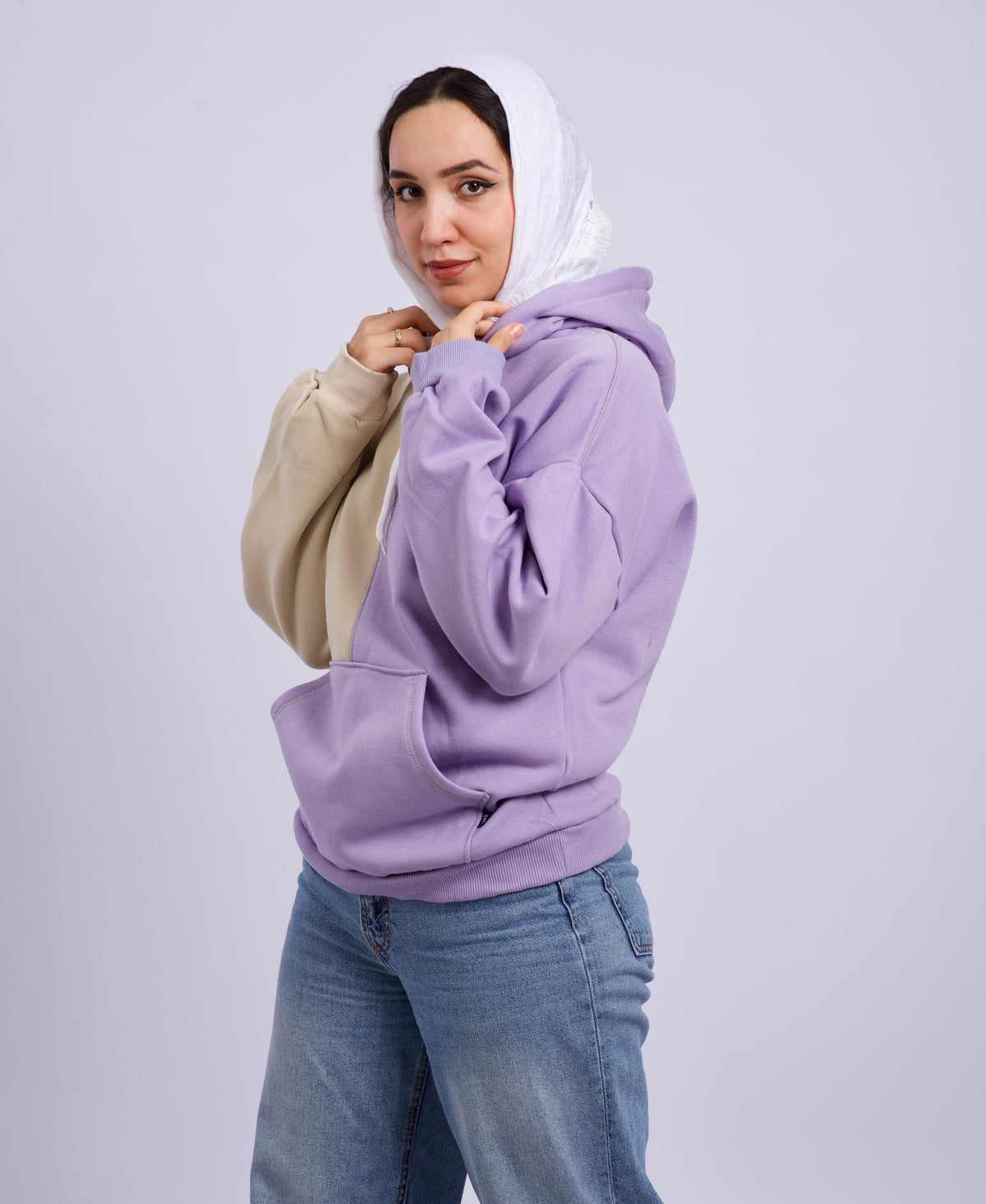 Double color hoodie lavander