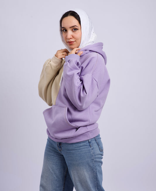 Double color hoodie lavander