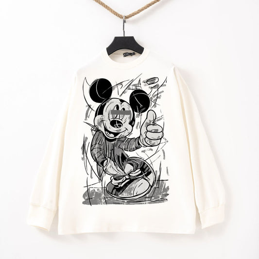 Black and white mickey white Tshirt