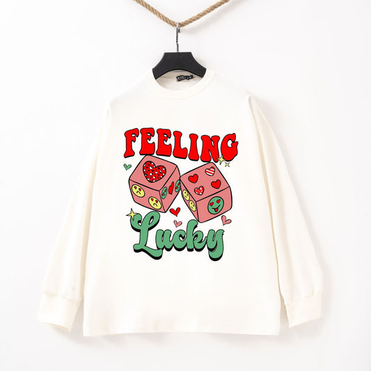 Colorful feeling lucky white Tshirt