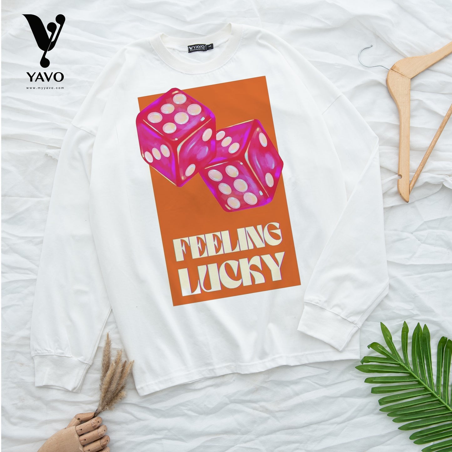Feeling lucky orange white tshirt