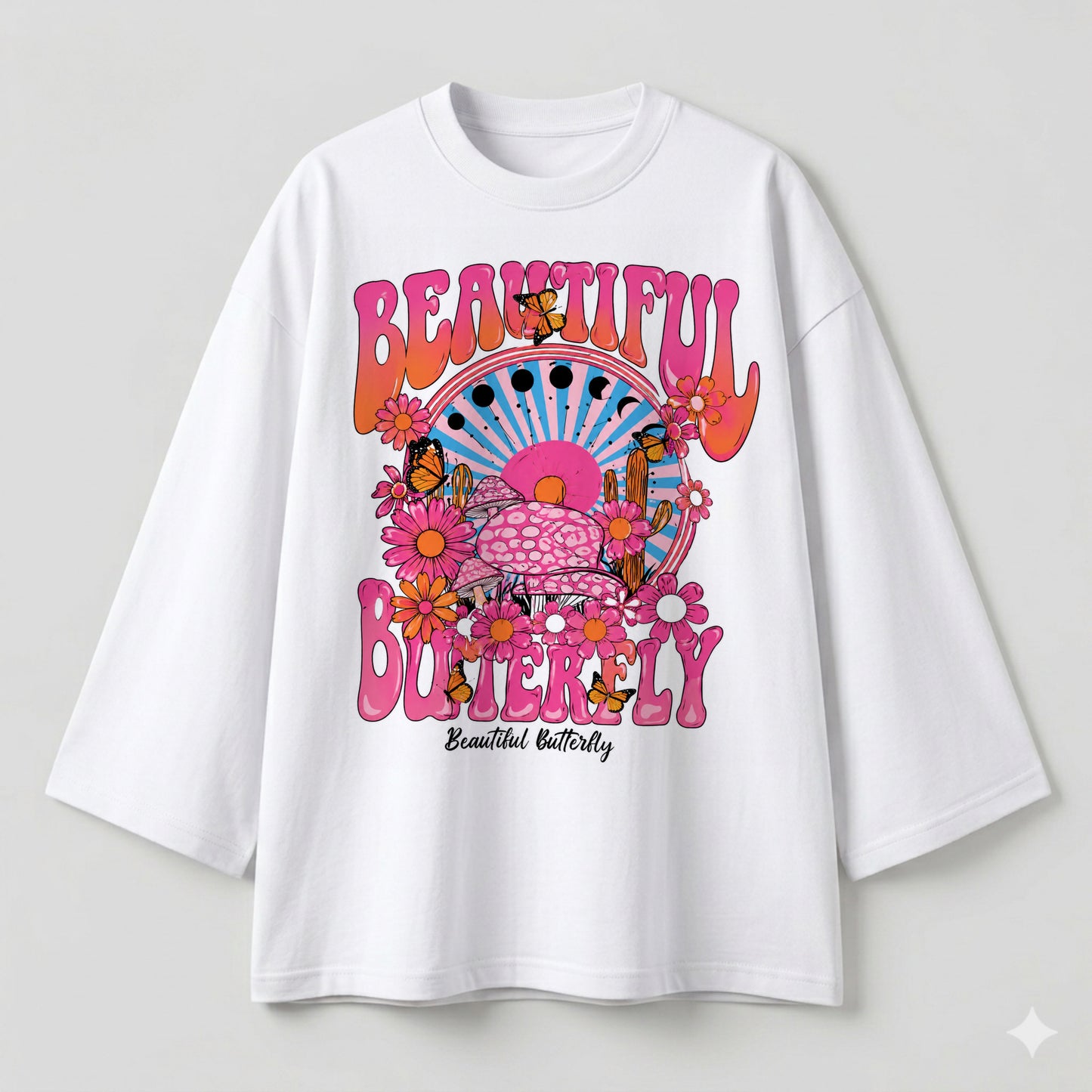 Butterfly white oversize tshirt