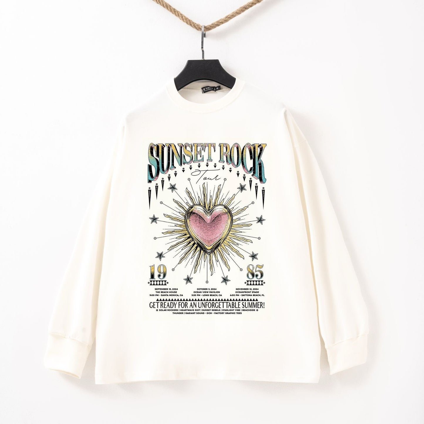 Sunset rock white Tshirt