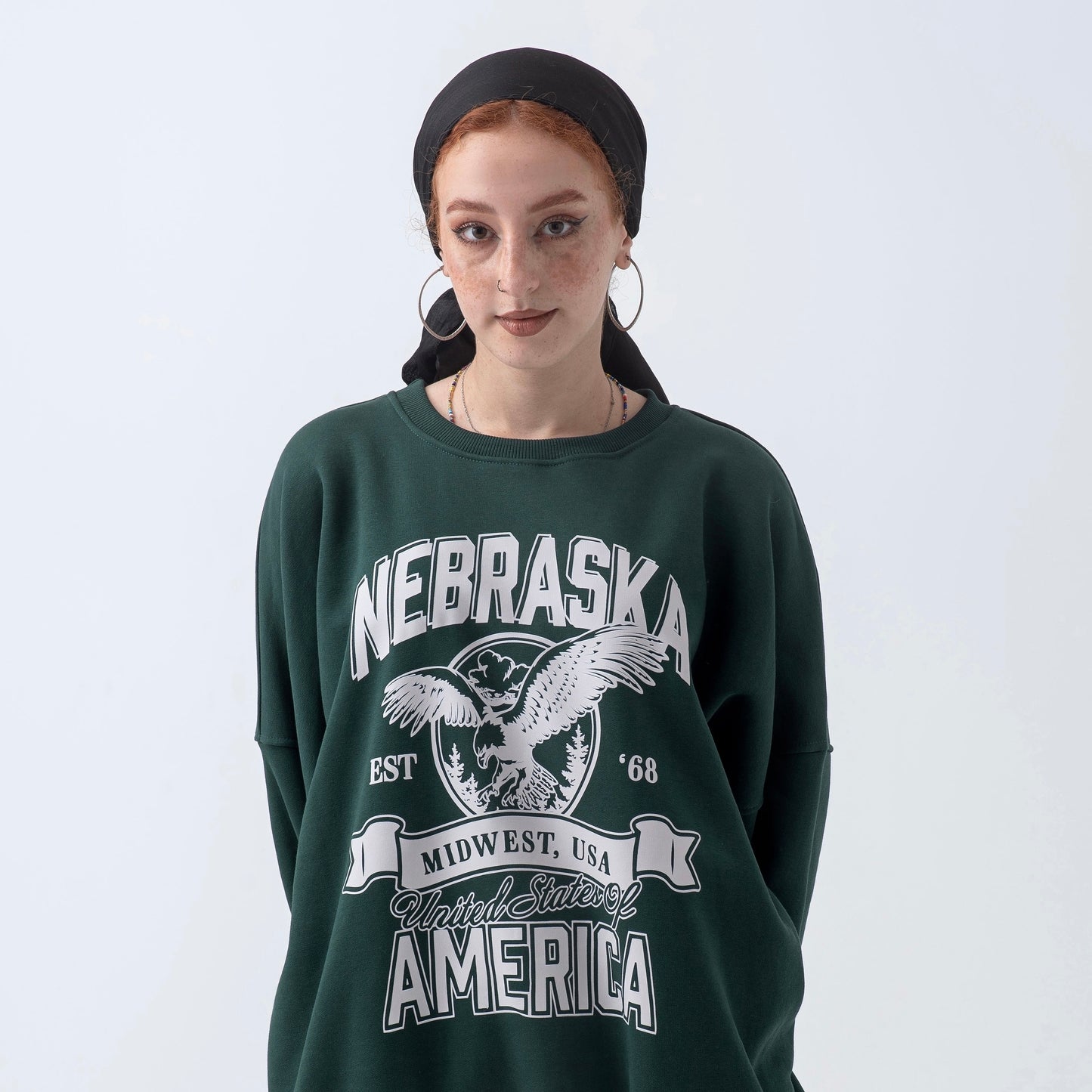 Nebraska olive sweatshirt