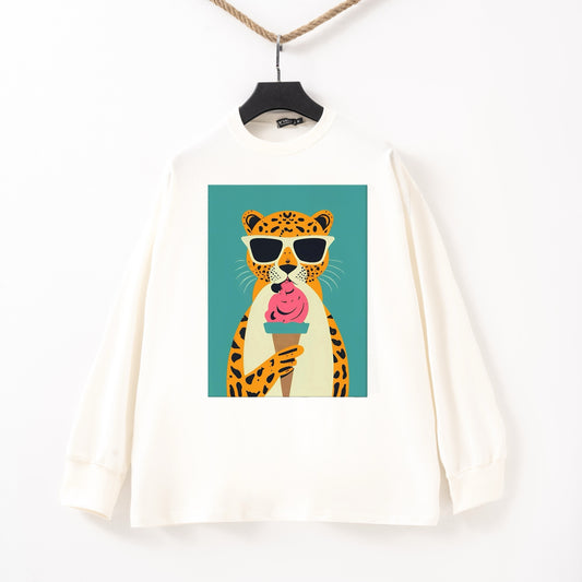 Ice cream tiger white Tshirt
