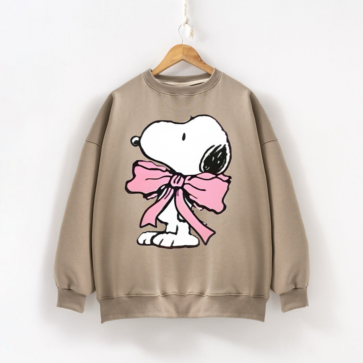 Snoopy pink bow cafe sweatshirt