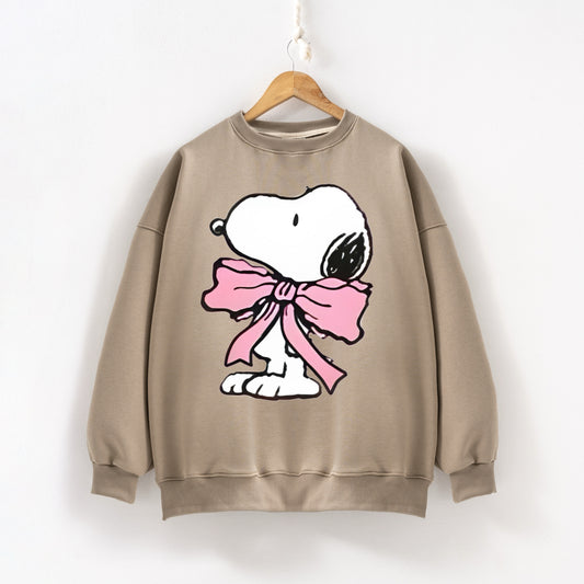 Snoopy pink bow cafe sweatshirt
