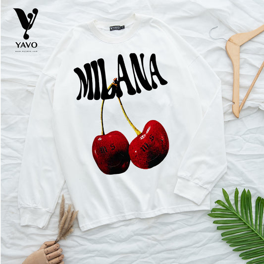 Milana cherry white tshirt