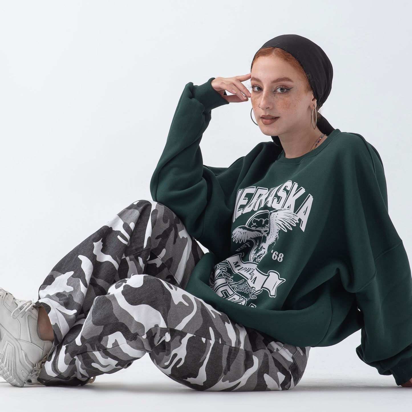 Nebraska olive sweatshirt