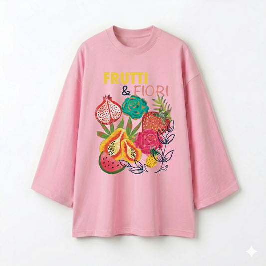 Fiori pink oversize tshirt