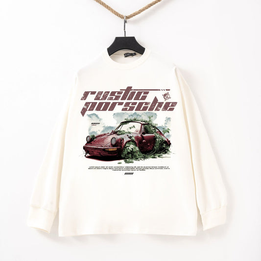 Rustic porsche white Tshirt