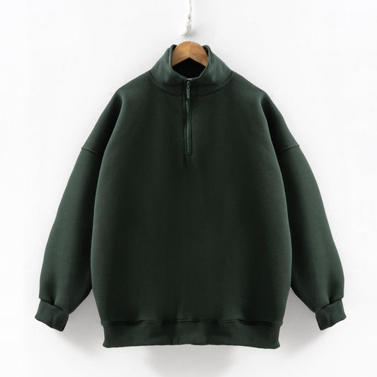 Plain olive zip up sweatshirt
