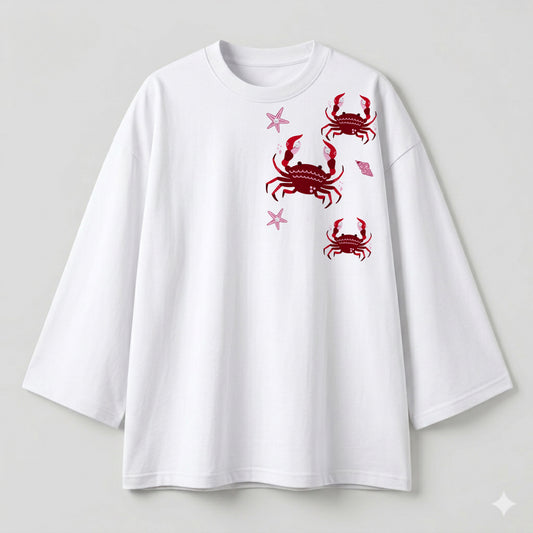 Pearl crabs white oversize tshirt