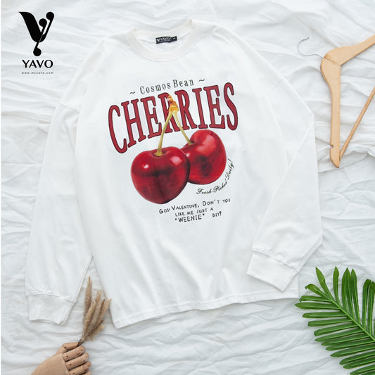 Cherries white tshirt