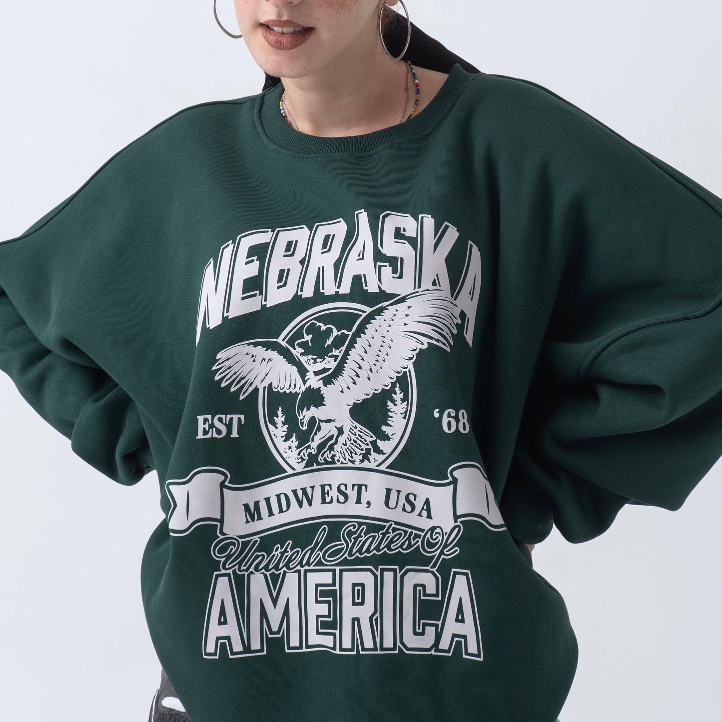 Nebraska olive sweatshirt