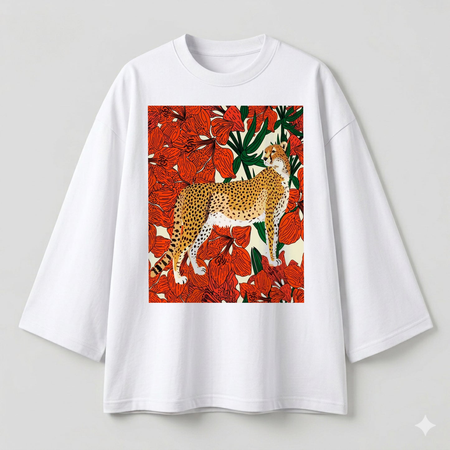 Cheetah white oversize tshirt