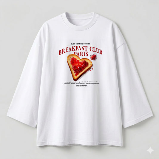 Breakfast white oversize tshirt