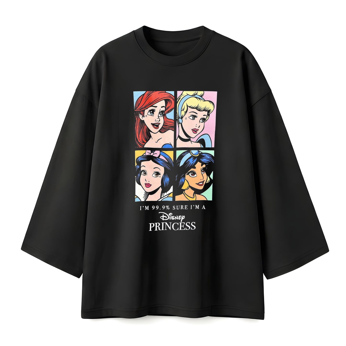 Disney princesses black oversize tshirt