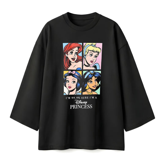 Disney princesses black oversize tshirt