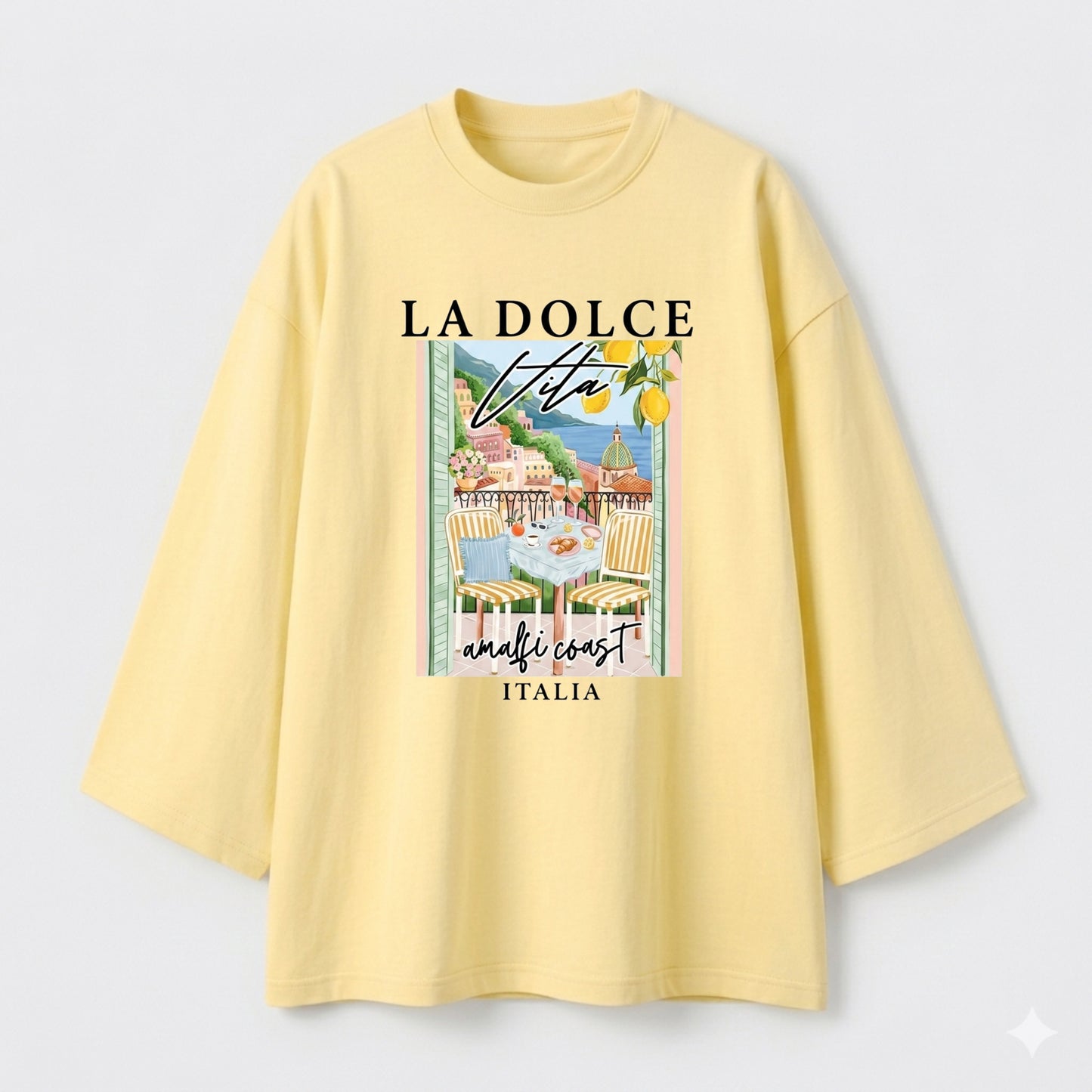 Amalfi coast yellow oversize tshirt