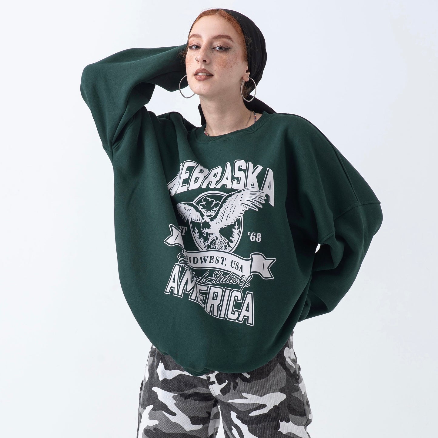 Nebraska olive sweatshirt