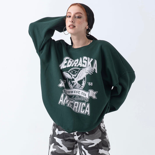 Nebraska olive sweatshirt