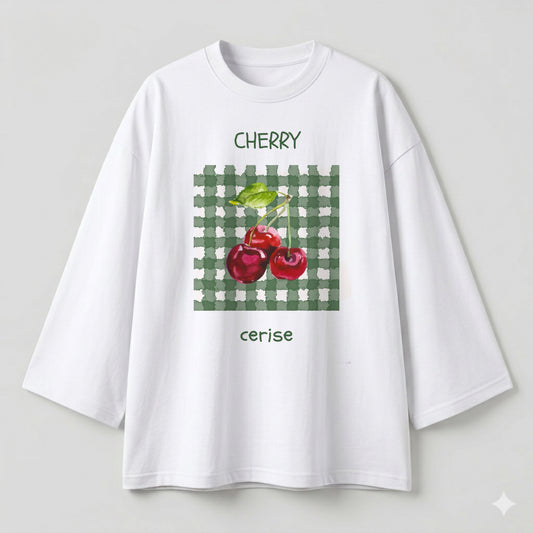 Cherry white oversize tshirt