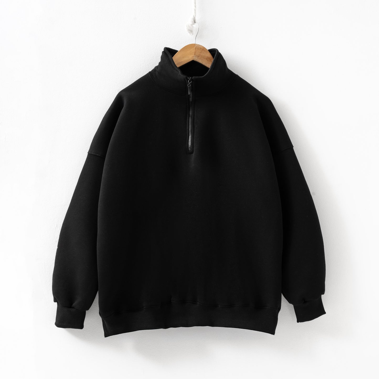 Plain black zip up sweatshirt
