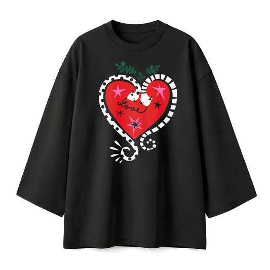 Love snake black oversize tshirt