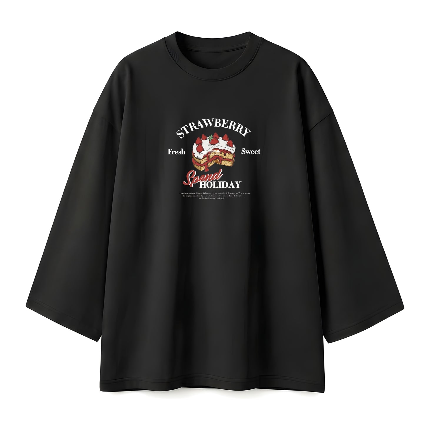 Strawberry black oversize tshirt