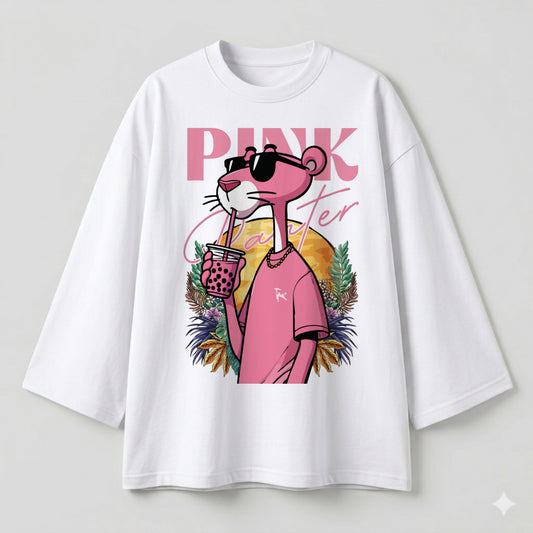 Pink white oversize tshirt